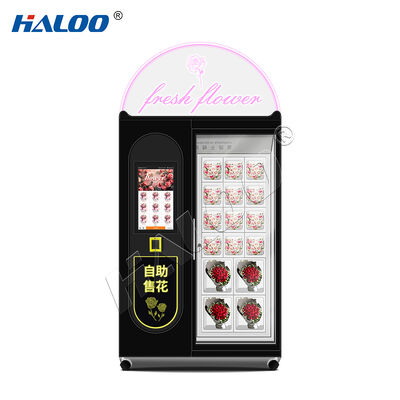 Haloo 10 grid flower vending machine with thickened galvanized sheet and double-layer anti fog glass