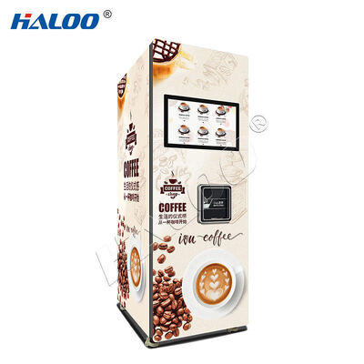 Halo 21.5-inch touch screen commercial capsule coffee vending machine can hold 168 cups of 14 types of coffee