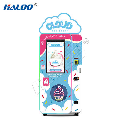 Haloo ice cream vending machines with top light box and worm gear reducer, Embraco 1.5P compressor imported from Brazil