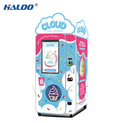 Haloo ice cream vending machines with top light box and worm gear reducer, Embraco 1.5P compressor imported from Brazil